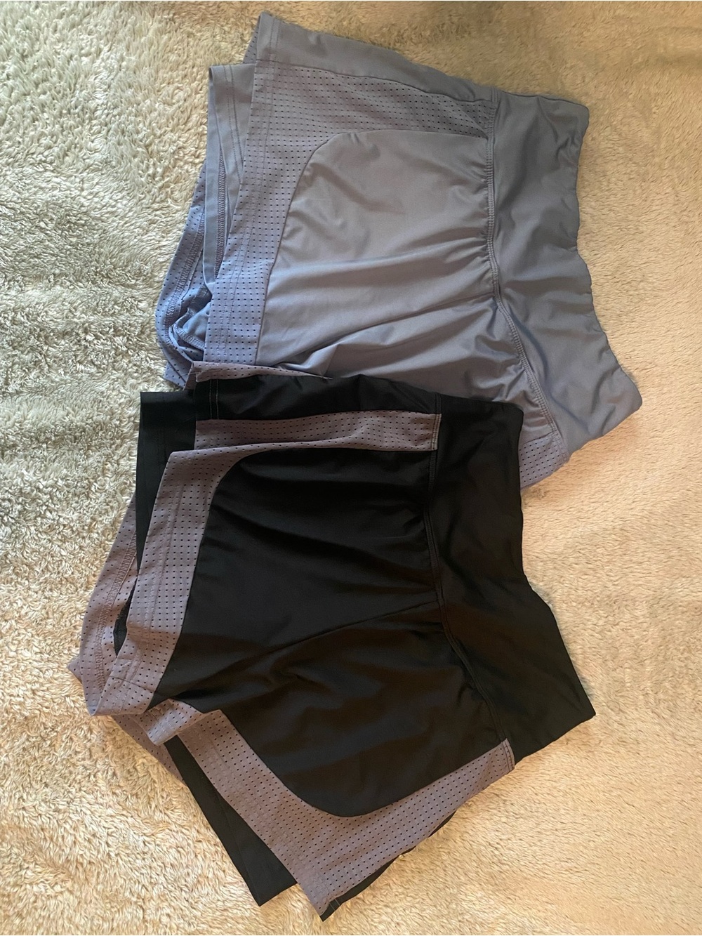SHEIN Black and Lavender Athletic Shorts Duo
